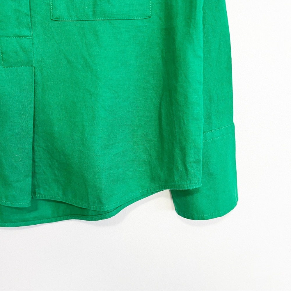 BOGO! Everlane Popover Shirt Flax Linen Grass Green Size Small - Picture 7 of 11